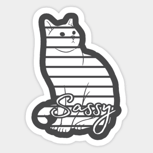 Sassy White Cat Sticker